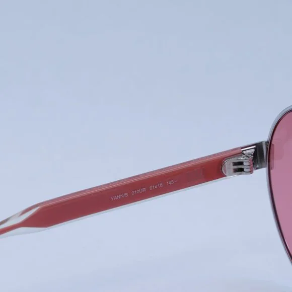 🕶️ New Jimmy Choo YANN/S 010 UR Sunglasses - Shiny Palladium with Pink Frame - Picture 6 of 11